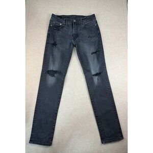 American Eagle Men's Jeans 29 Black Distressed Skinny Mid Rise Next‎ Level Flex